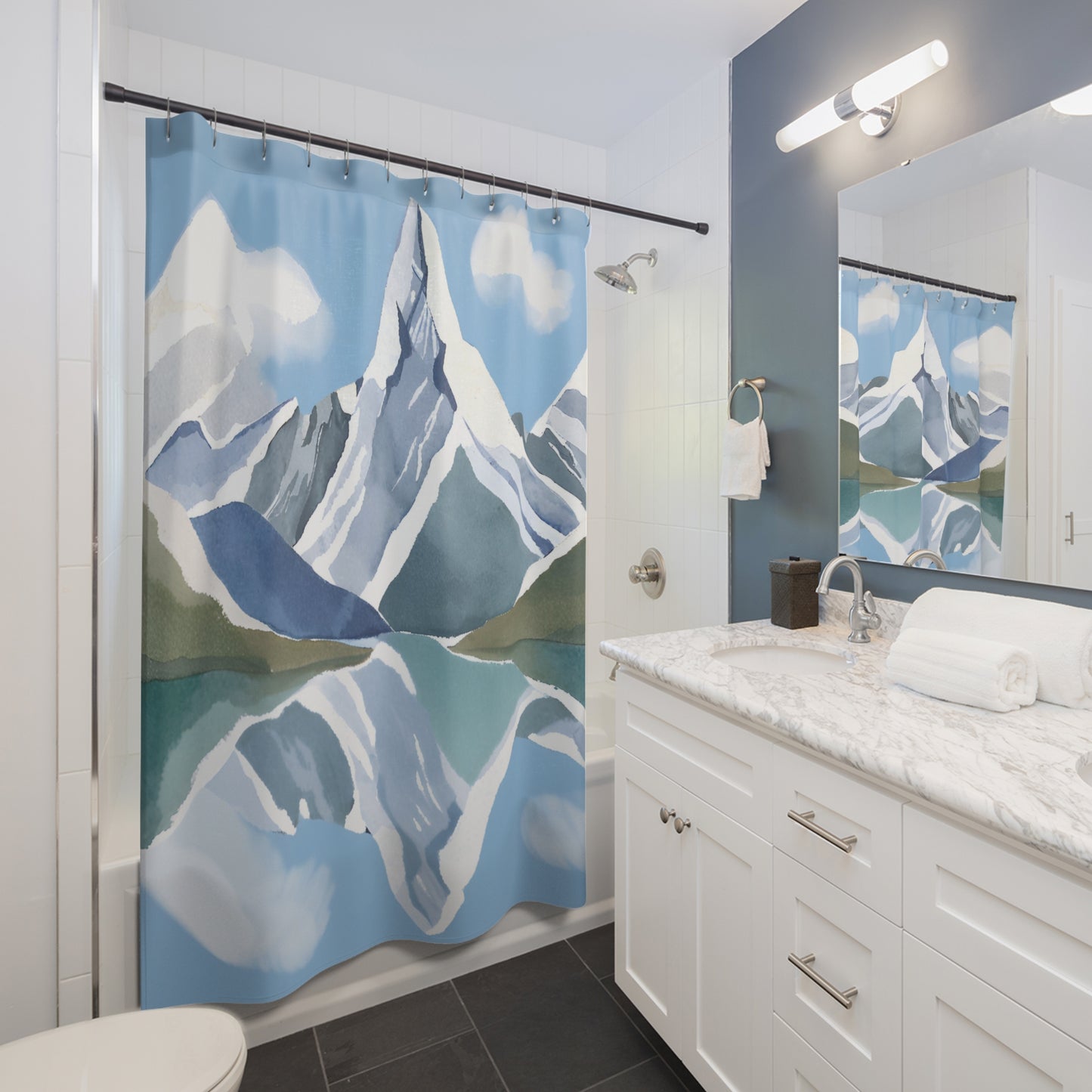 Majestic Mountain Range Shower Curtain