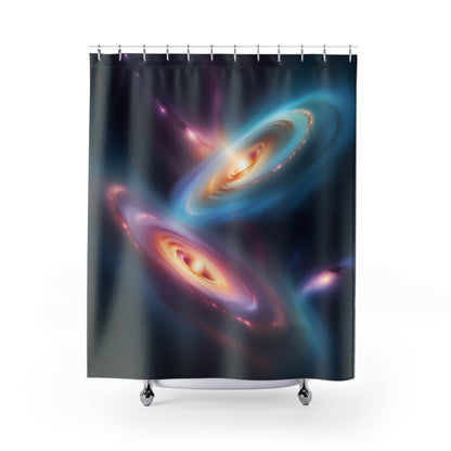 Colliding Galaxies Shower Curtain