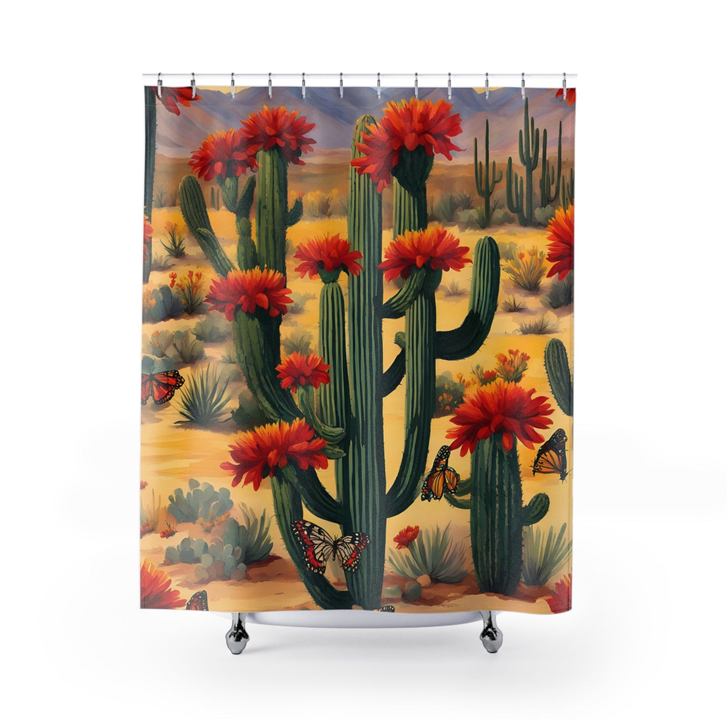 Flowering Cactus Shower Curtain