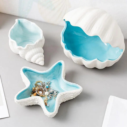 Sea Shells Decoration Desk Accessories Ceramic Storage Nordic Room Decor Home Decor Accessories for Living Room Christmas Gift